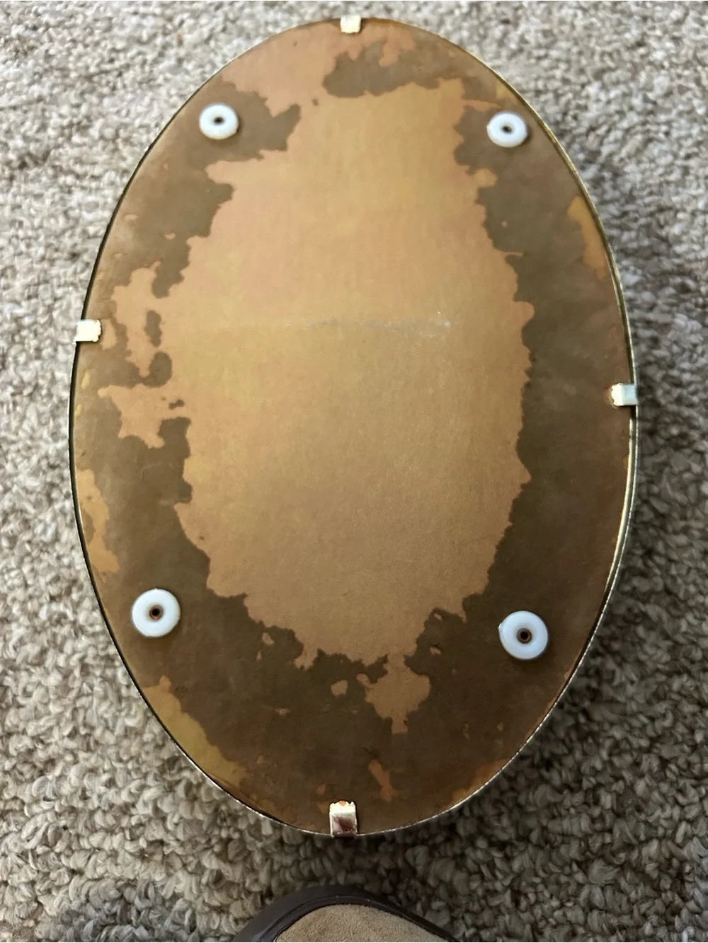 Ornate Gold Oval Vanity Mirror Tray - Elegant Home Accent